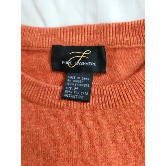 Men’s Crewneck Cashmere Sweater Pumpkin Spice Orange Size M - Picture 1 of 5